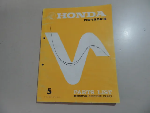 1978 Parts List catalogo ue ricambi catalogo Honda CB 125 K5