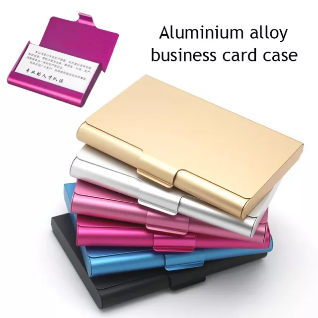 Aluminum Alloy Pocket Business Card Holder Case ID Credit Name Box Wallet Solid