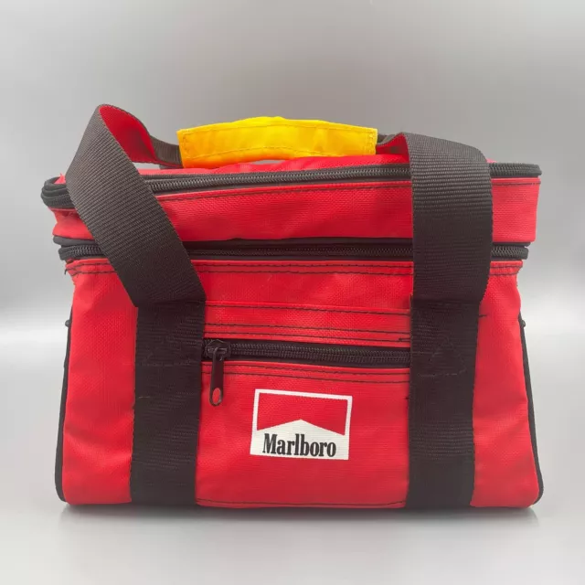 Vintage Marlboro Cigarette Logo Deluxe Insulated Lunch Box Bag 6 Packer Cooler