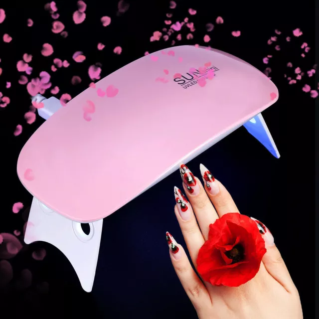 6W SUN Mini Nail Dryer UV Gel Polish Curing LED Lamp Portable Manicure Tool