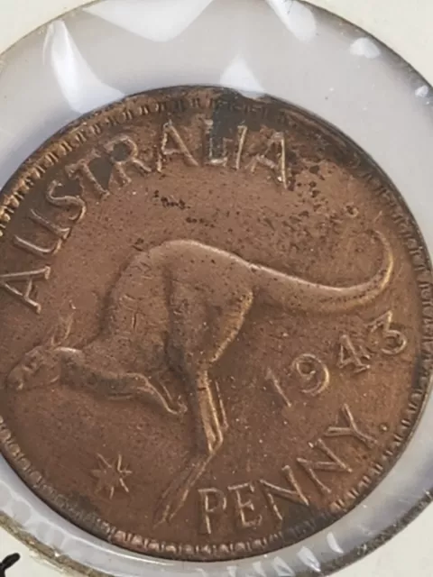 1943 Australia 1/2 penny Coin Kangaroo