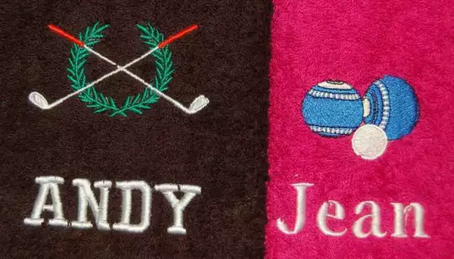 Personalised Embroidery Golf Or Lawn Bowls Luxury Sports Towel Logo And Any Name