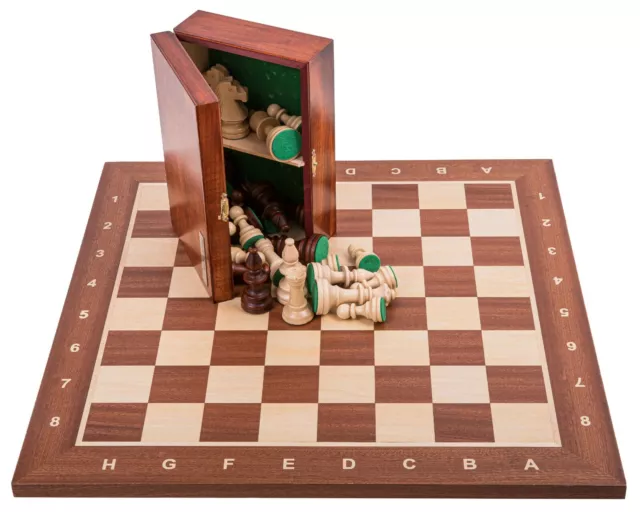 SQUARE - Pro Schach Set Nr. 6 - MAHAGONI - Schachbrett aus Holz Schachspiel