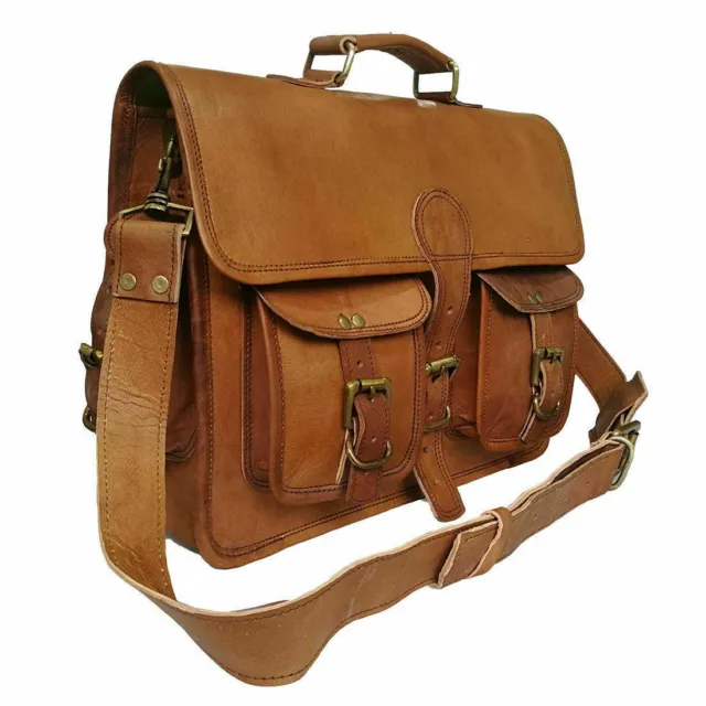 Vintage Men and Women's Pure Leather Crossbody Messenger Shoulder Laptop Bag