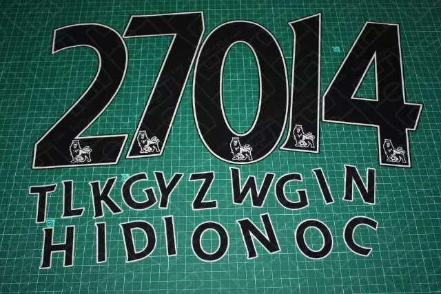 F.A. Premier League Player Size BLACK ANY Name & Numbering 2007-2012