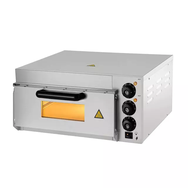 Electric Pizza Oven Single Deck Kitchen Commercial, 2000W, Stainless Steel