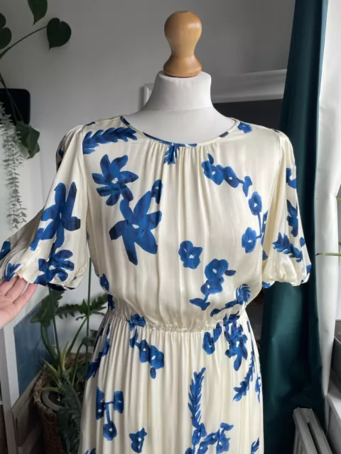 Wyse London Esme Scattered Floral Dress Ecru Blue Size Uk 10 BNWT 3