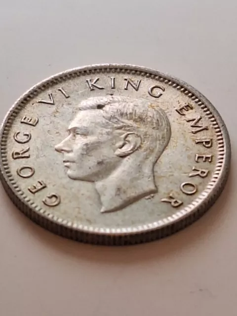 New Zealand - 1943 KGVI Sixpence - About Uncirculated. 2