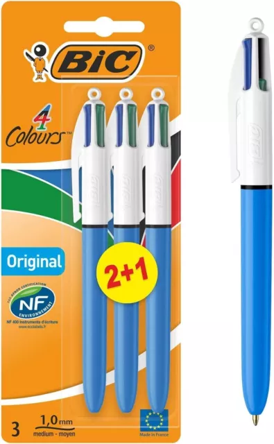 BIC 4 Farben Kugelschreiber Set 4 Colours Original Farbwechsel | 3er Pack