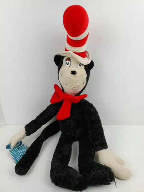 Vintage Coleco 1983 Dr. Seuss Cat In The Hat with Umbrella Plush Doll 26" GUC