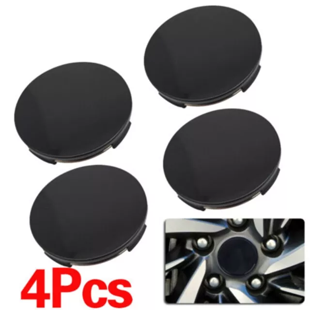 4Pcs Universal Car Wheel Centre Hub Cover Center ABS Rims Cap Black 64mm/70mm
