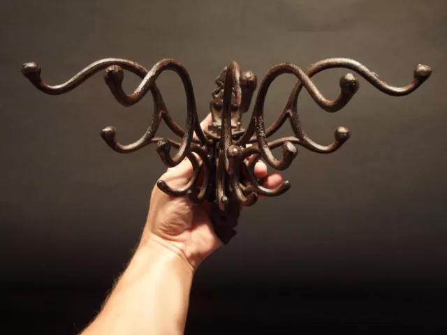 Antique Vintage Style Wall Hook Swivel Folding Coat Hanger Hardware Rust Finish