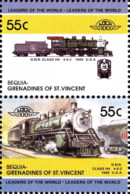 MNH Eisenbahn Lokomotive Dampflok G N R Klasse H 4 6 2 Usa Jahrgang 1909 / 406