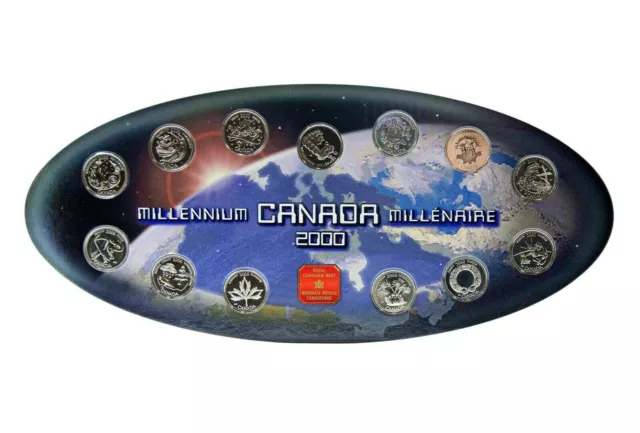Canada 2000 Millennium Oval 13 Coin Commemorative Set With Token!!