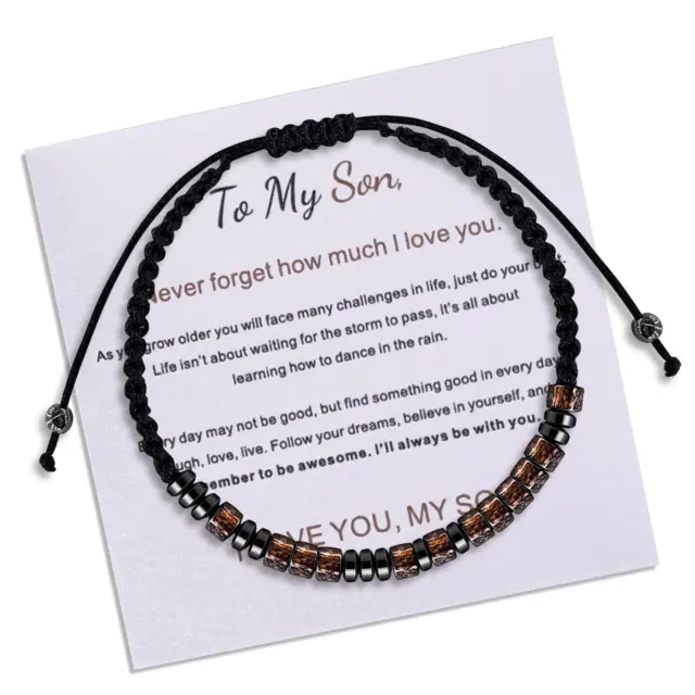 I Love You Morse Code Beaded Bracelets For Men To Graduati Grandson My R7L6 3