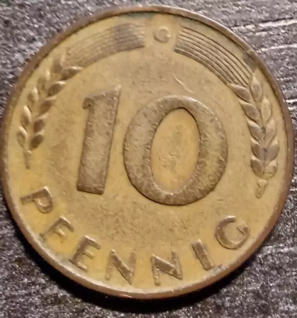 10 Pfennig 1950 G - Kursmünze Bundesrepublik Deutschland - "Groschen"