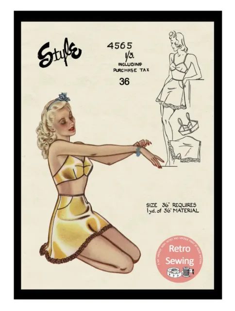 SOUTIEN-GORGE DES ANNÉES 1940, modèle à coudre lingerie, couteaux et jupon  EUR 27,88 - PicClick FR