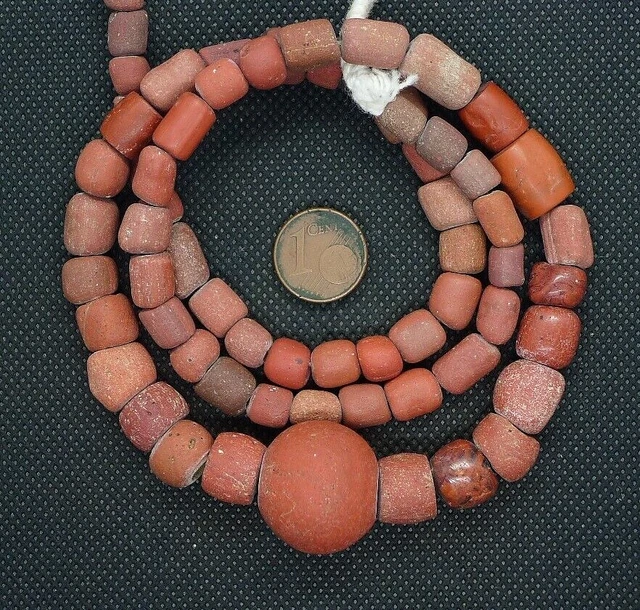 22mm Perles Verre Ancien Fouille Ancient Excavated Glass Beads NO ROMAN ISLAMIC