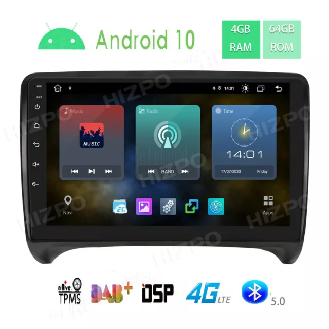 64G Eingebaut Carplay Android 10 GPS Navi Autoradio Für AUDI TT MK2 8J 2006-2012