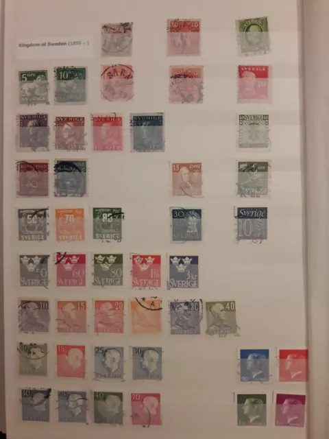 141. Sammlung Briefmarken Schweden - Sverige - 4 Seiten!