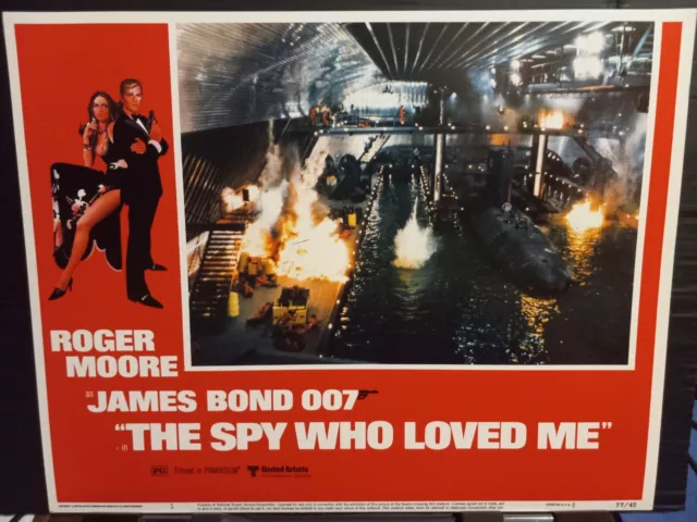 Lobby Card 1977 THE SPY WHO LOVED ME James Bond enemy submarine base explodes