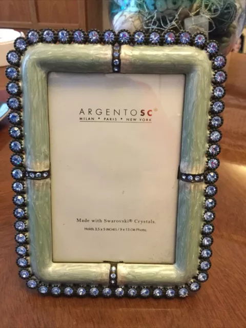 ARGENTO SC PHOTO Frame 3.5 X 5 Inches 9x13 Cm Swarovski Crystals