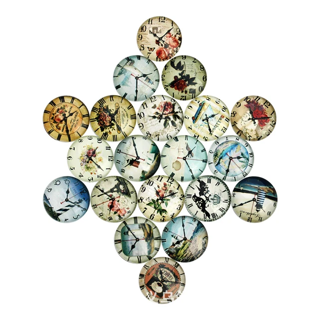 20pcs Glass Cabochon Flatback Round for DIY Jewelry Making Cameo Crafts 12mm