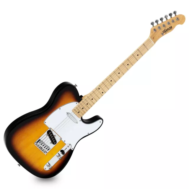 Shaman E-Gitarre TL Style Design SingleCoil Ahorn Linde Cutaway Vintage Sunburst
