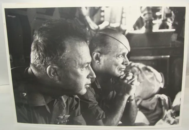 1967 Six Day War Israel IDF Army Military Press Photo Moshe Dayan Yitchak Rabin