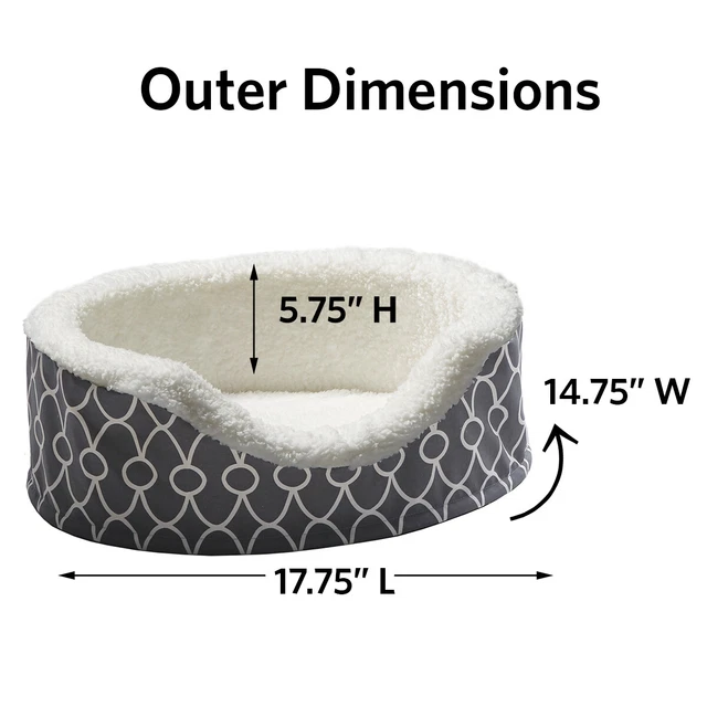 (USA) Cozy Gray Textured Fleece-lined Nest Pet Bed - 20-Inch Cats/Dog 2