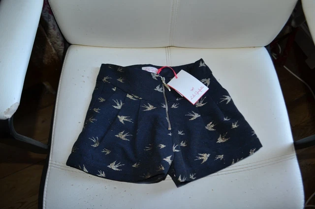 Short Lili Gaufrette Marine été Fille 8 Ans Taille Réglable (TBE)