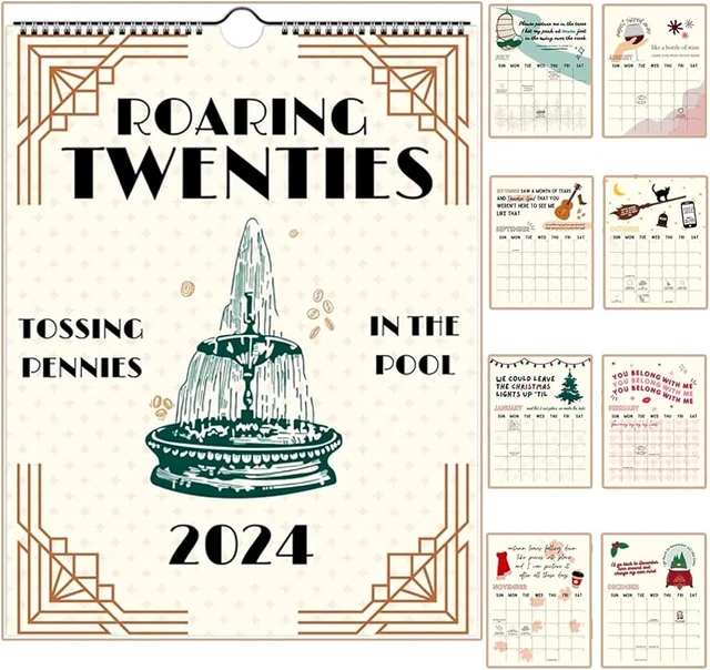 2024 TAYLOR SWIFT Lyrics Vintage Style Roaring Twenties Wall Calendar