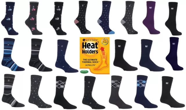 1 or 2 pairs Heat Holders ULTRA LITE Winter Warm Thermal  Mens & Ladies Socks