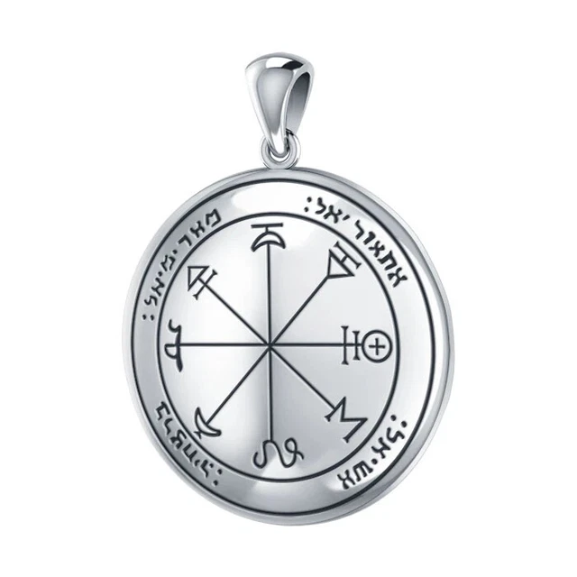 YAFEINI Collana Con Ciondolo Pentacolo In Argento 925 – Ossidata, Vintage, Per Uomo E Donna, Con Catena Regolabile E Panno Lucidante