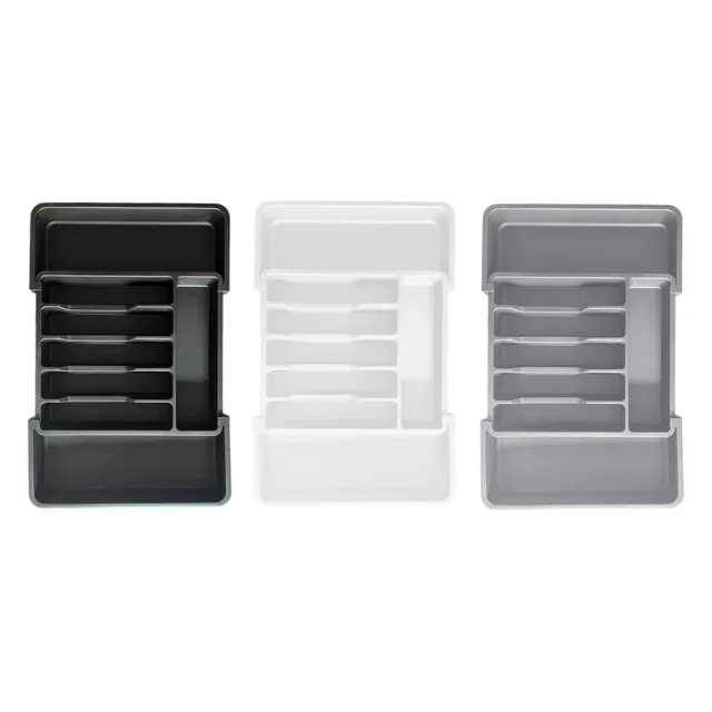 Expandable Silverware Organizer for Drawer Adjustable Cutlery Tray White