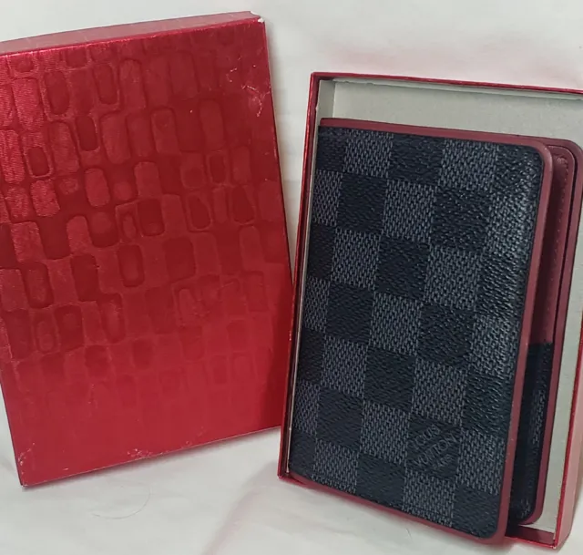 Men’s Louis Vuitton Pocket Organizer/Wallet/Card Holder Graphite Damier/Burgundy