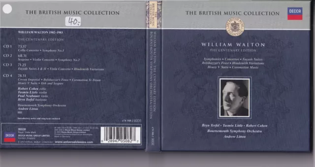 Walton, Tasmin Little, R. Cohen - The Centenary Edition 4xCD Box-Set near mint