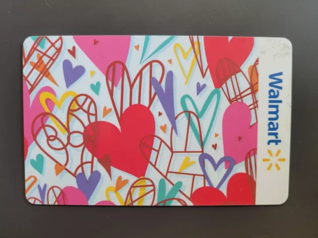 Collectible Walmart Gift Card -Red Hearts LOVE - No Cash Value - FD104816