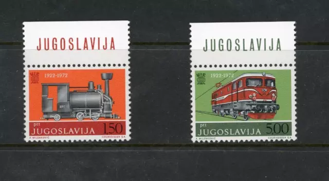 Yugoslavia 1972 SG 1526-7 Railway Union Anniversary MNH