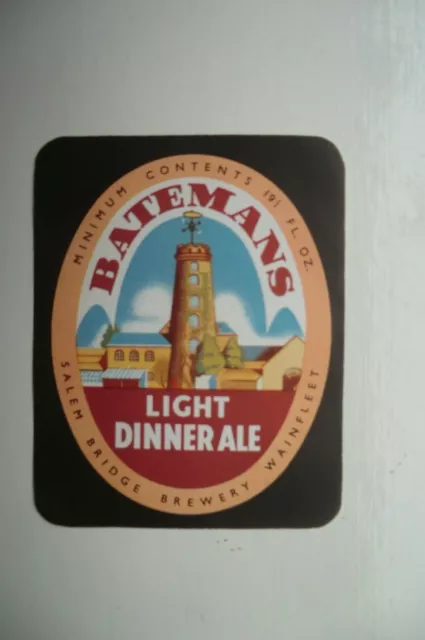 Mint Bateman Wainfleet Lincolnshire Light Dinner Ale Brewery Beer Bottle Label