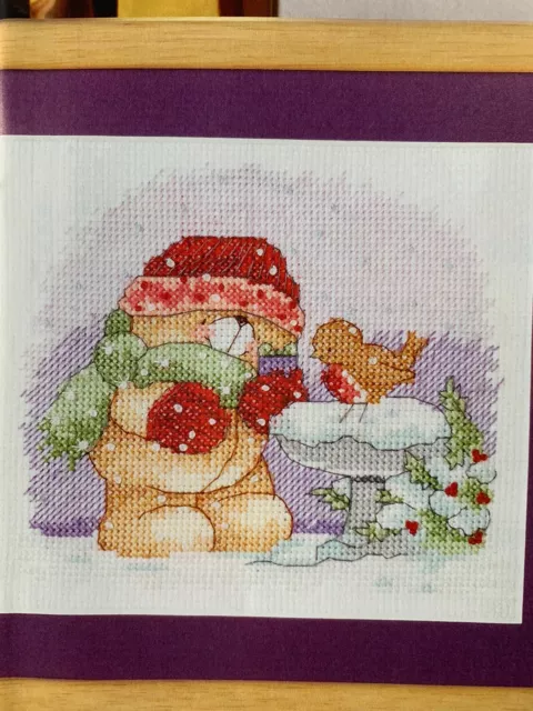 Anchor Forever Friends Cosy Chums Bear & Robin Christmas Cross Stitch chart