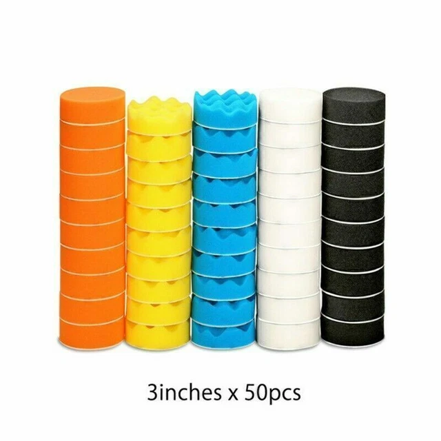 Lot De 5 éponges De Polissage Pour Voiture - Diamètre 125mm, 5 Couleurs - Pour Lustrage, élimination De Rayures Légères