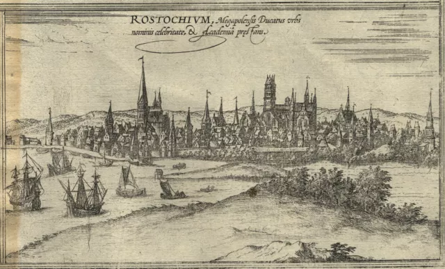 Wismar Gesamtansicht Original Kupferstich Braun Hogenberg 1572