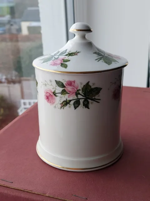 Crown Staffordshire Pink Rose Pattern Fine Bone China Jar with Lid