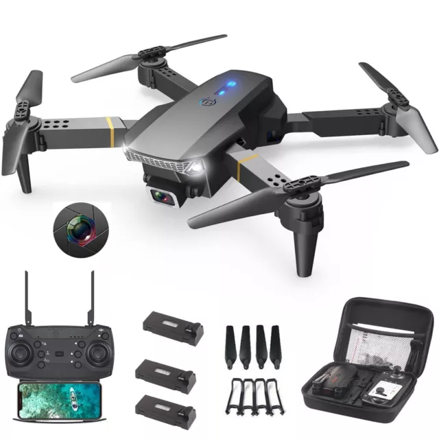 Drone X Pro 4K HD Selfie Camera WIFI FPV GPS 3 Batteries Foldable RC Quadcopter