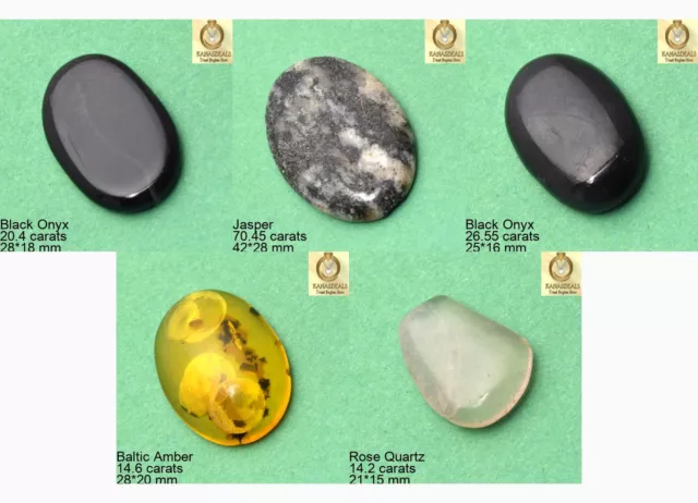 Black Onyx & More Cabochon Loose Gemstone Special Combo 146.2cts. CTC-90461_65
