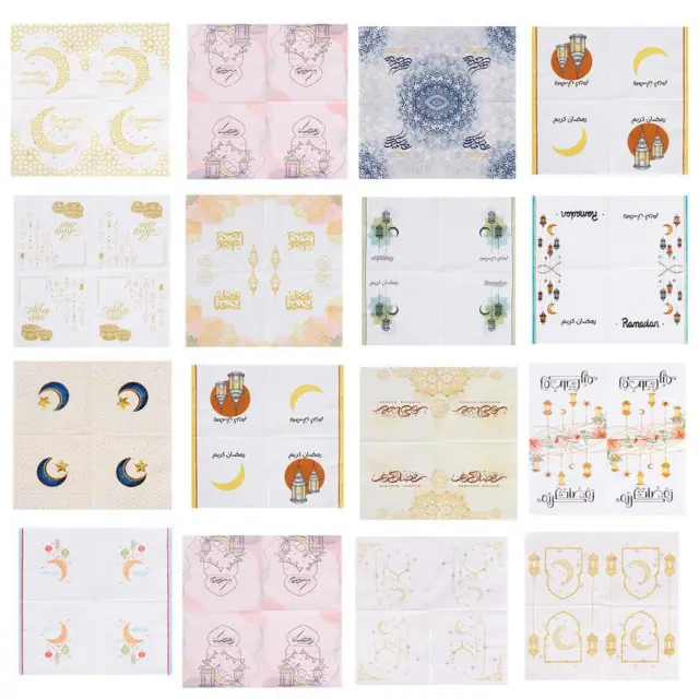 Ramadan Paper Napkins 20 Pack Eid Mubarak Disposable Party Tissues