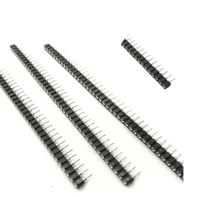 Single Row 2.54mm 40Pin gold plated 5Pcs Socket Round Female Pin Header