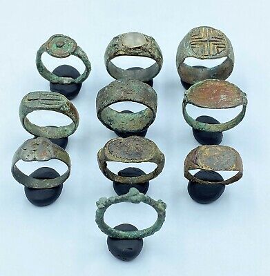 Ancient Roman Greek Sasanian Near Eastern Persian Jewelry Bronze Rings Antiquity