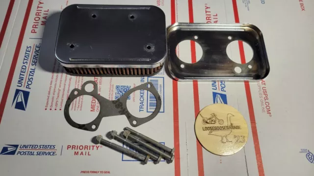 Harley Davidson Volkswagen Weber DCOE EMPI Air Cleaner Filter Chrome Dellorto